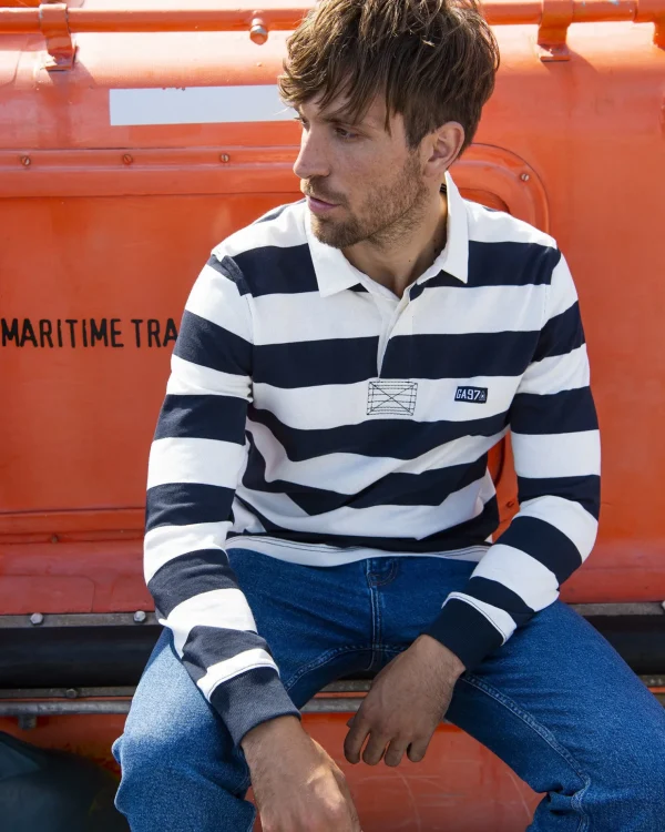 Polo'S En T-Shirts-Gaastra Gestreepte Rugby Shirt Soap