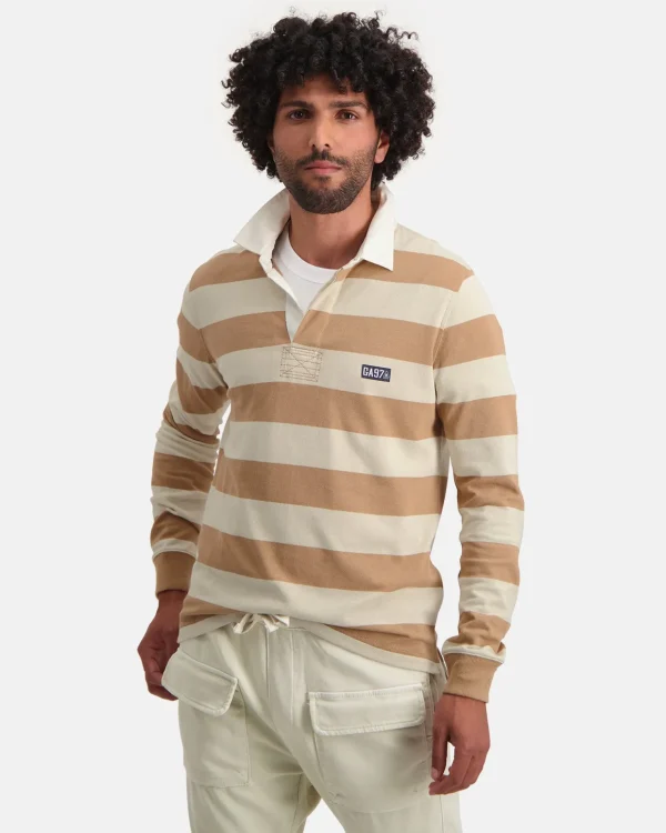 Polo'S En T-Shirts-Gaastra Gestreepte Rugby Shirt Soap