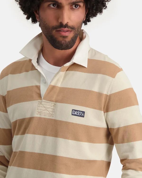 Polo'S En T-Shirts-Gaastra Gestreepte Rugby Shirt Soap
