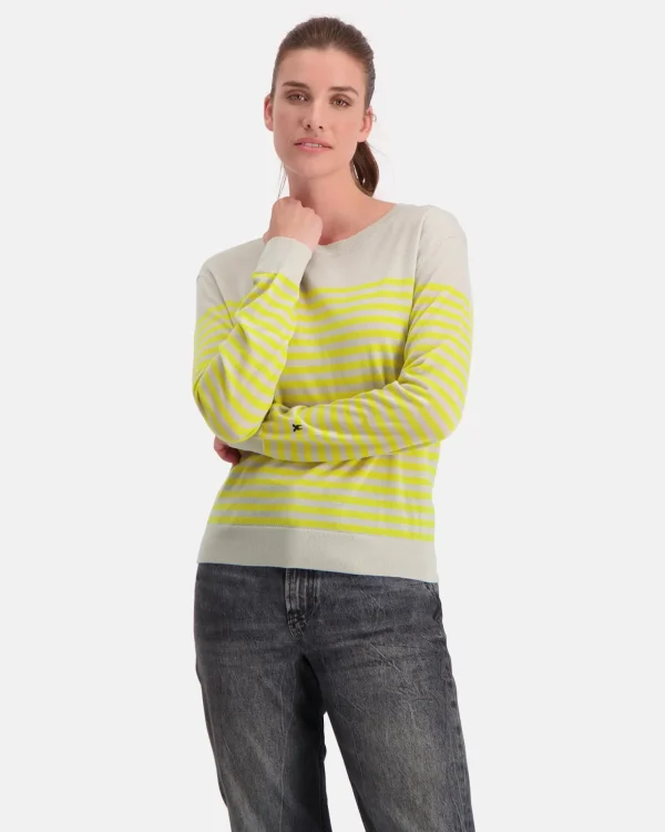 Truien En Sweaters-Gaastra Luxueuze 100% Merino Smerlada Gestreepte Blouse