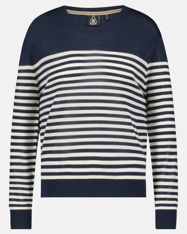 Truien En Sweaters-Gaastra Luxueuze 100% Merino Smerlada Gestreepte Blouse